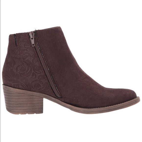 Texas Brown Brocade Floral Embossed Ankle Booties - Picture 8 of 8